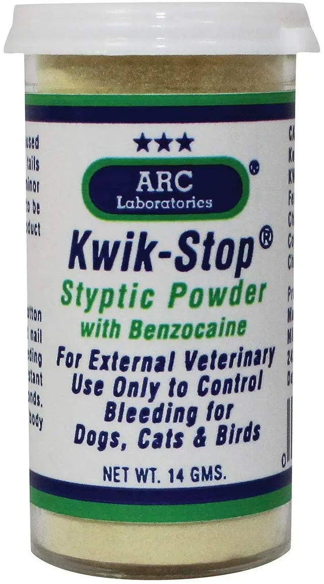 Arc laboratorios kwik-stop styptic en polvo para perros, gatos y pájaros, 14 g