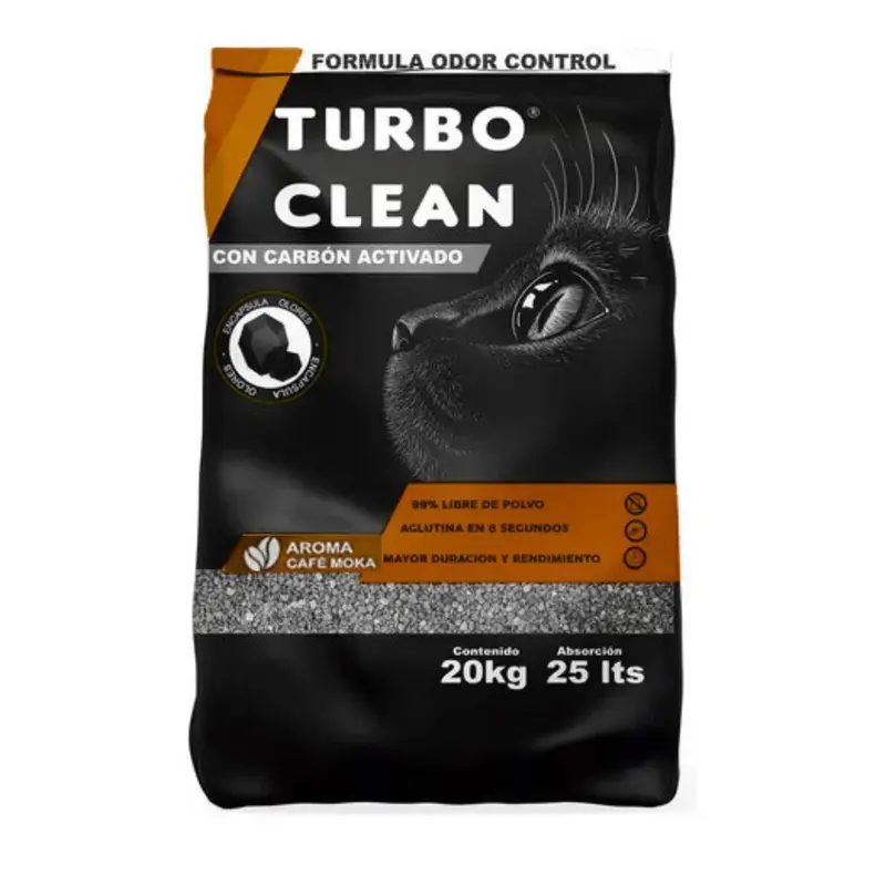 Arena Aglutinante Turbo Clean Odor Control 20kg Café Moka