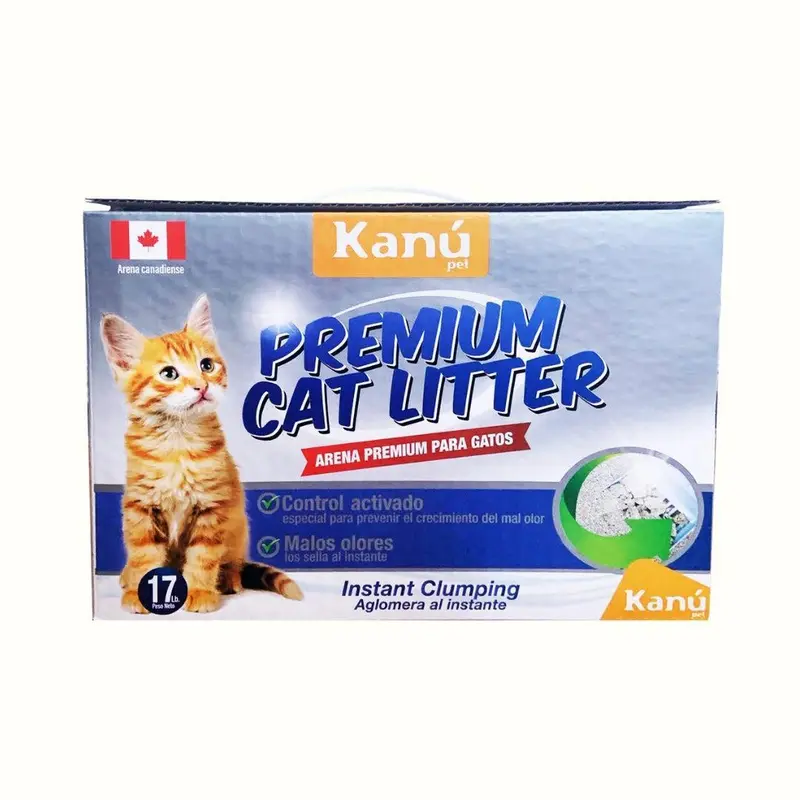 Arena Canadiense Kanu Pet  Premium Cat Litter para Gato. Con Carbón Activado