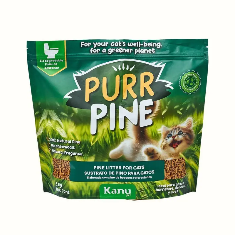 Arena de Pino 100% Ecológica Purr Pine de Kanu Pet para Gato