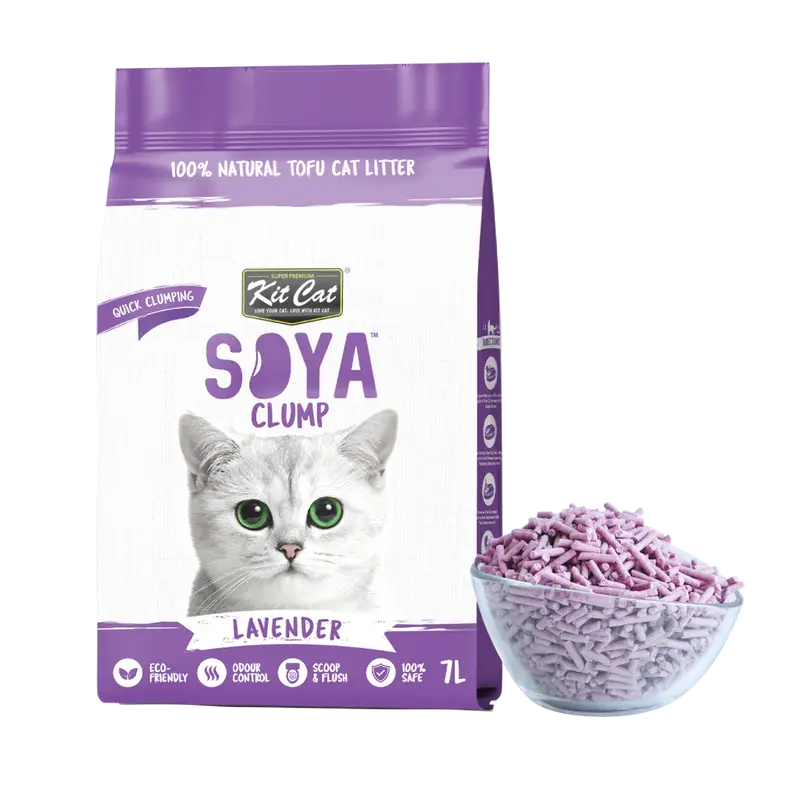 Arena de soja Eco Kit Cat SoyaClump - Lavender 7L