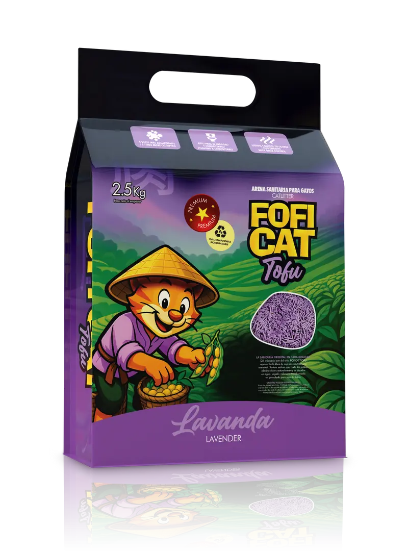 Arena para Gato Foficat Tofu Lavanda 2.5 kg