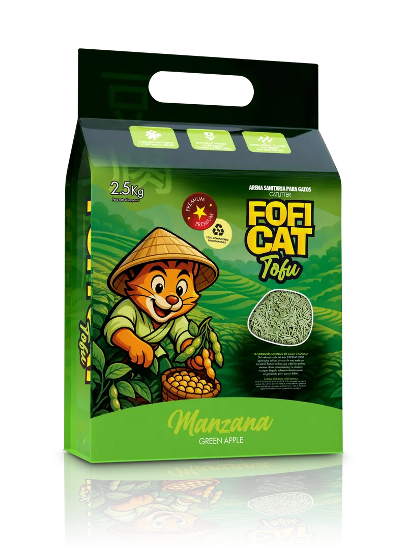 Arena para Gato Foficat Tofu Manzana 2.5 kg