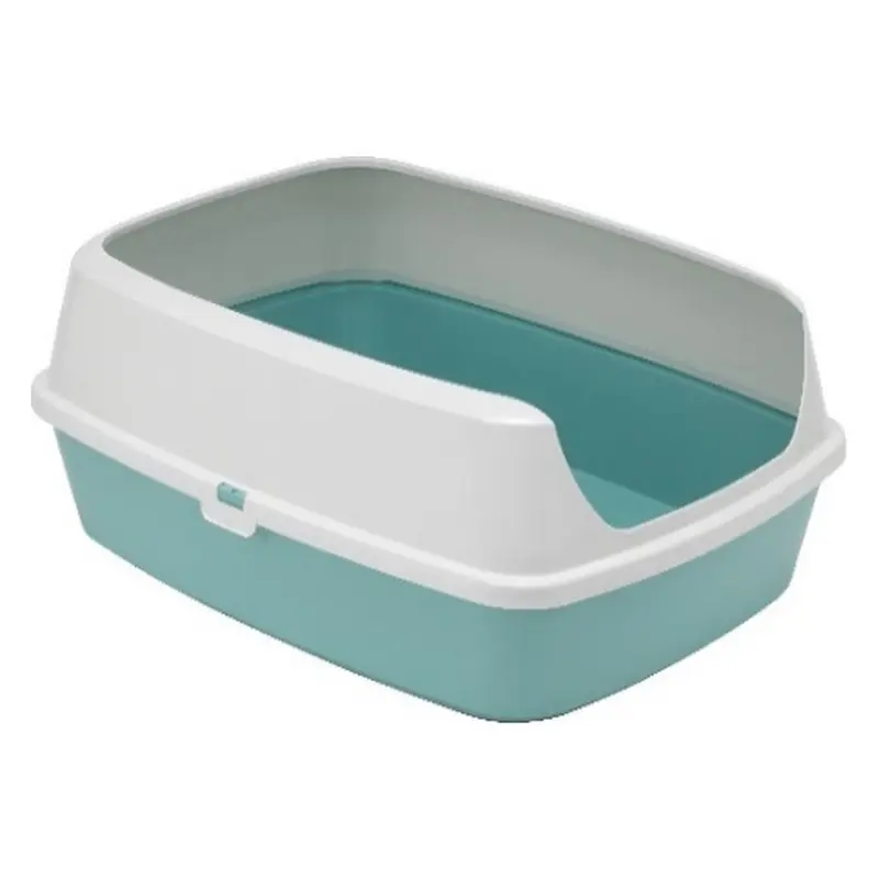 Arenero Abierto Maryloo con Borde para Gato Grande - Aqua (Aquarelle) | Moderna Pet Products