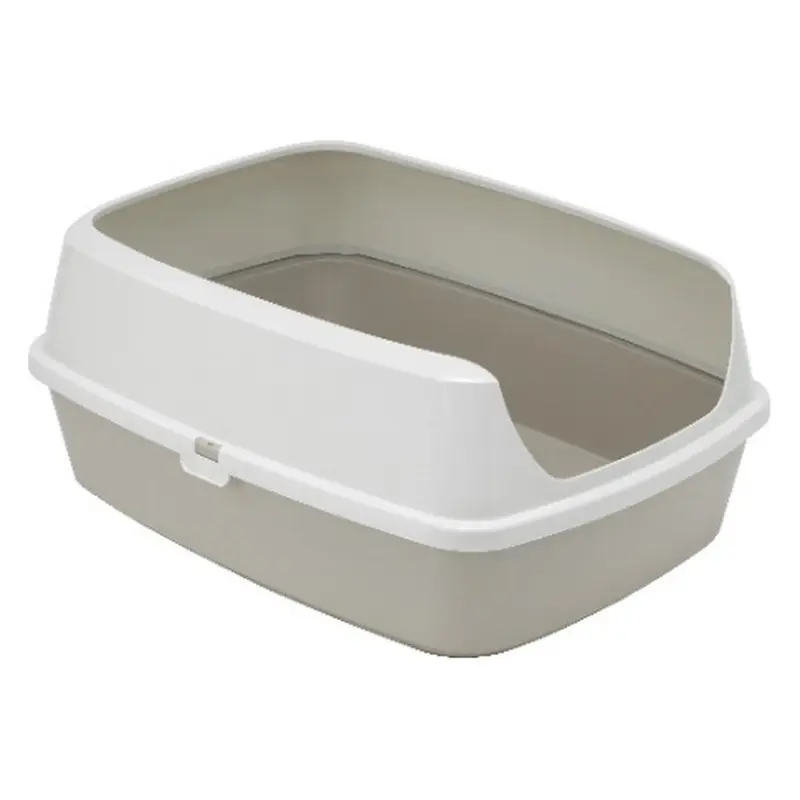 Arenero Abierto Maryloo con Borde para Gato Grande - Gris (Warm Grey) | Moderna Pet Products