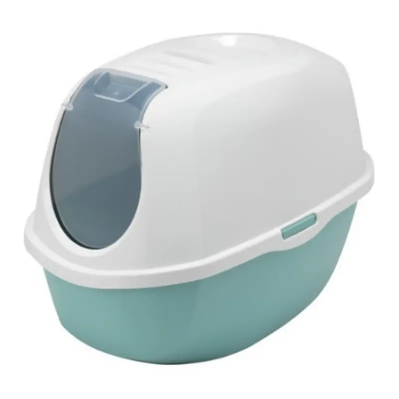 Arenero Cerrado Smart Cat con Puerta Translúcida y Filtro de Carbón - Aqua (Aquarelle) | Moderna Pet Products