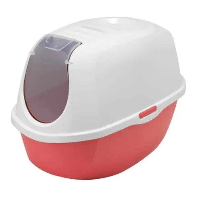 Arenero Cerrado Smart Cat con Puerta Translúcida y Filtro de Carbón - Coral (Spicy Coral) | Moderna Pet Products