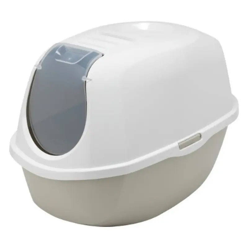 Arenero Cerrado Smart Cat con Puerta Translúcida y Filtro de Carbón - Gris (Warm Grey) | Moderna Pet Products