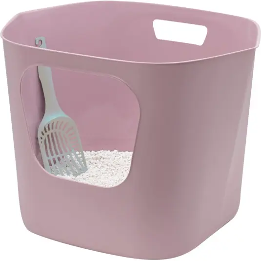 Arenero para Gato Lotus de Paredes Altas con Pala - Lila (Soft Lila) | Moderna Pet Products