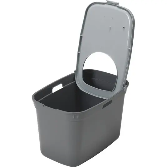 Arenero Top Cat con Entrada Superior a Prueba de Perros - Gris (Cool Grey) | Moderna Pet Products