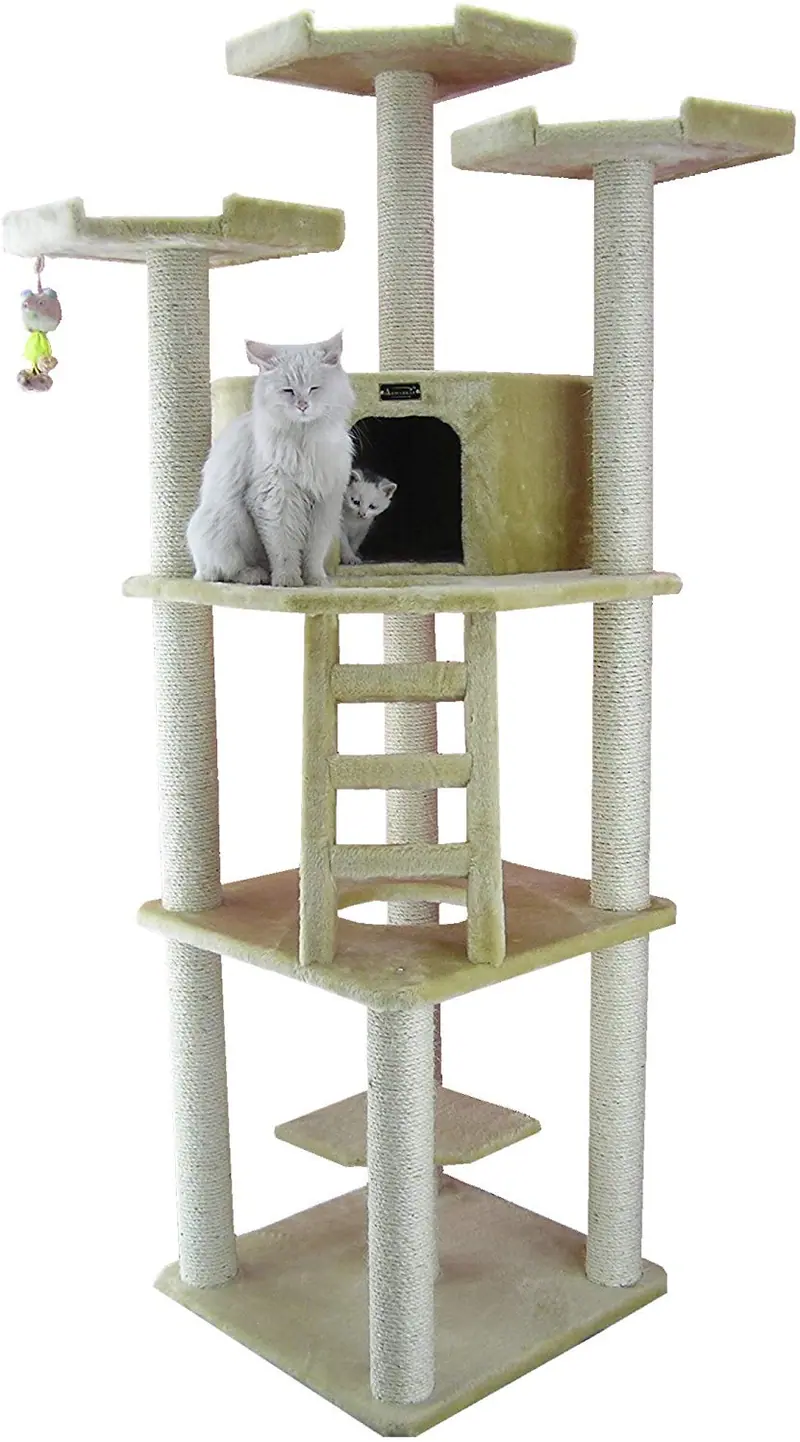Armarkat Mueble en forma de condominio de árbol para gatos, 75 pulgadas de alto y más