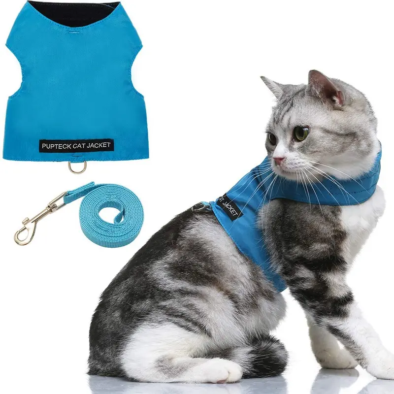 Arnés para gato a prueba de escapes con correa – Chaqueta de forro polar ajustable – Suave y ligero para gatitos, cachorros