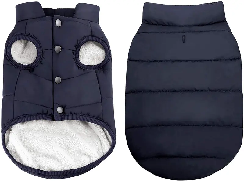 ASENKU Abrigo de invierno impermeable para perro, resistente al viento, chaleco cálido para perro, para clima frío, ropa para mascotas con 2 capas de forro polar para perros