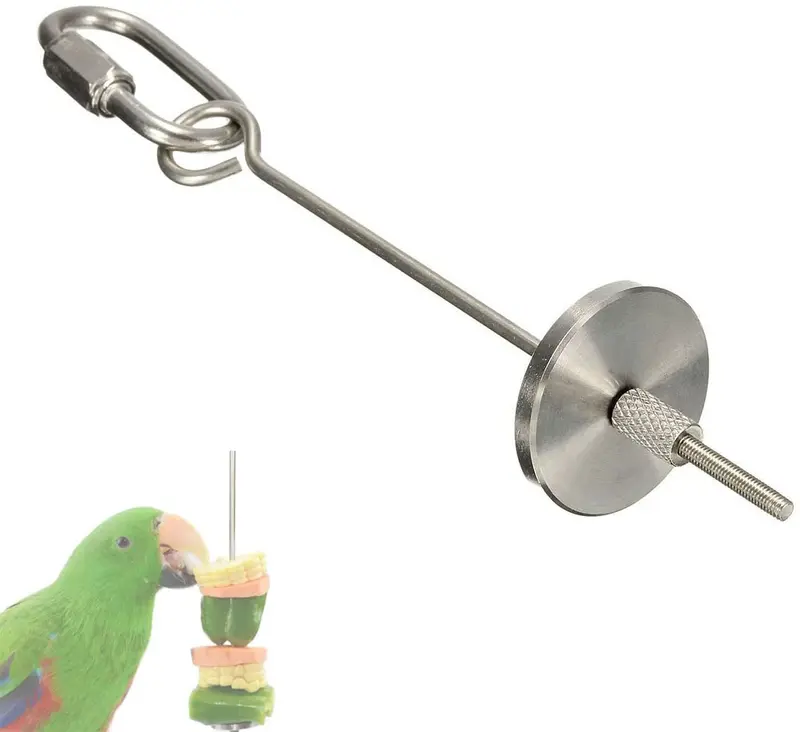 asocea pájaro loro pequeño Animal acero inoxidable brochetas, tratar de semillas de fruta soporte para jaula