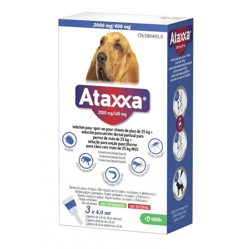 Ataxxa® Pipeta para Perros – Antiparasitario con Acción Repelente