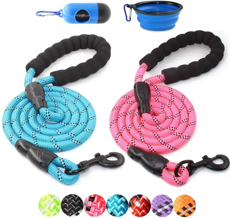 BAAPET 5 FT Strong Dog Leash with Comfortable Padded Handle and Highly Reflective Threads Dog Leashes for Medium and Large Dogs