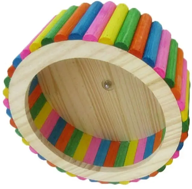 Balacoo Hámster Rueda Juguete Mascota Juguete de Madera Silencioso Spinner Juguete fror Guinea Pig Chinchillas Ardilla Juguetes Suministros (Colorido)