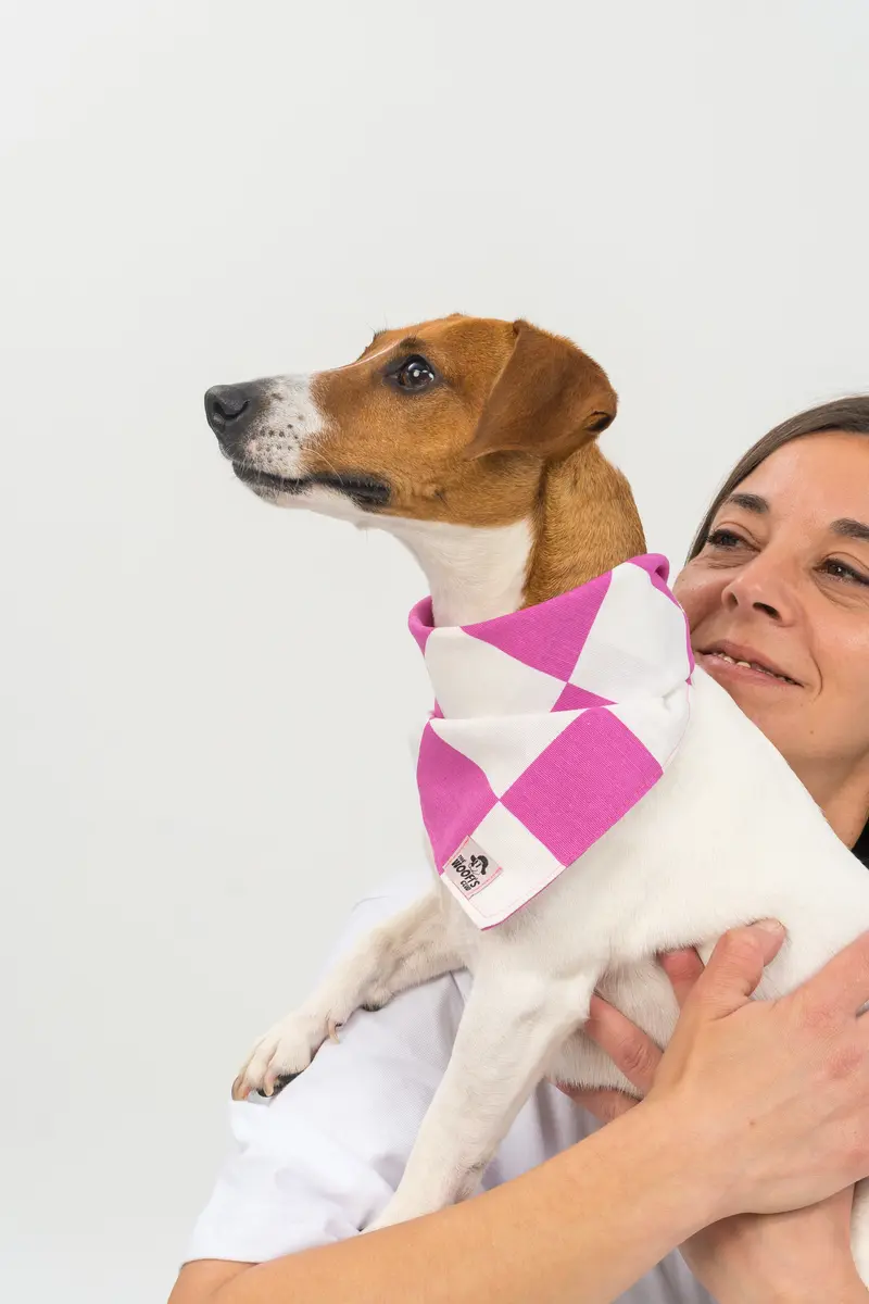 Bandana maxi cuadros rosa