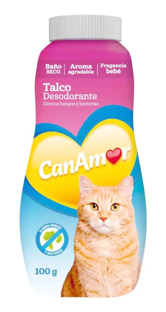 Baño Seco Para Gato Talco Desodorante Canamor X 100 Gr