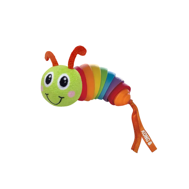 Bat-A-Bout Clackz Caterpillar - Oruga con Catnip y Sonido Clack para Gatos | KONG