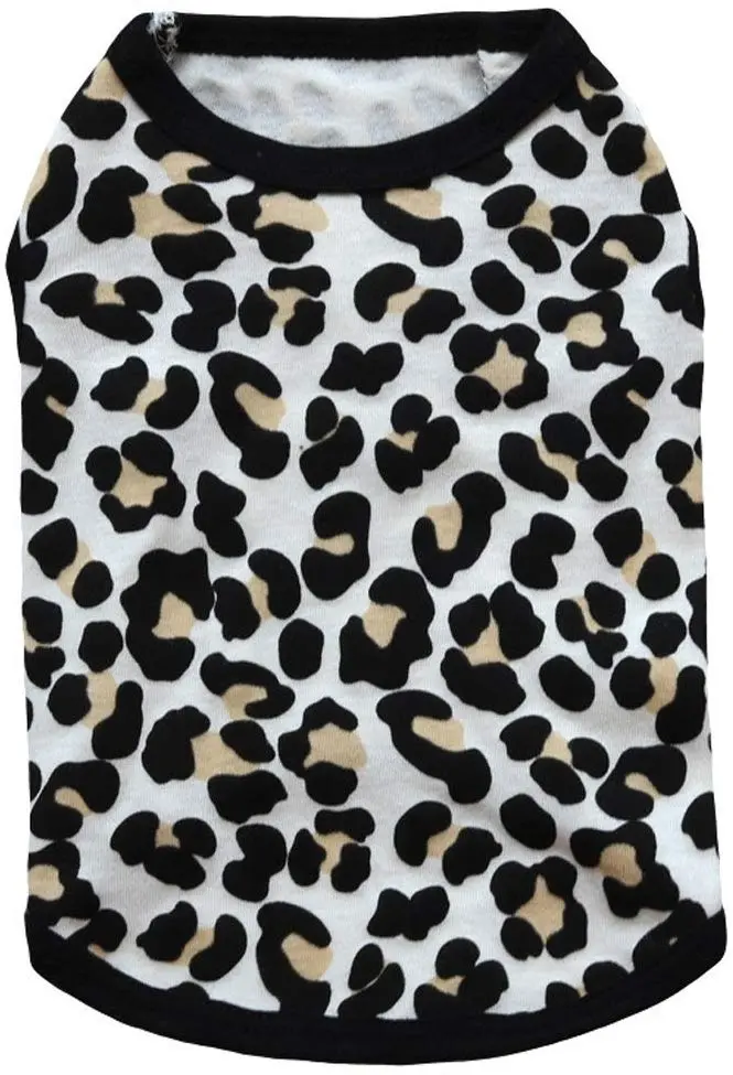 bbeart Pet Ropa, estampado de leopardo transpirable Primavera Verano playera Puppy Cat Algodón Chaleco Prendas de vestir prendas de vestir sin mangas para disfraces de arnés para perros pequeños