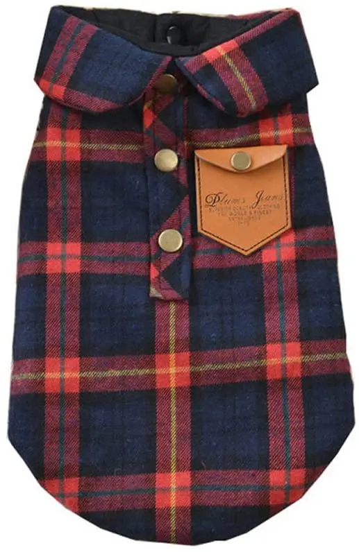 BBEART - Ropa para mascotas, ropa de franela de doble capa de Inglaterra, para otoño, invierno, ropa cálida para perros pequeños o medianos, ropa para mascotas Chihuahua Yorkshire