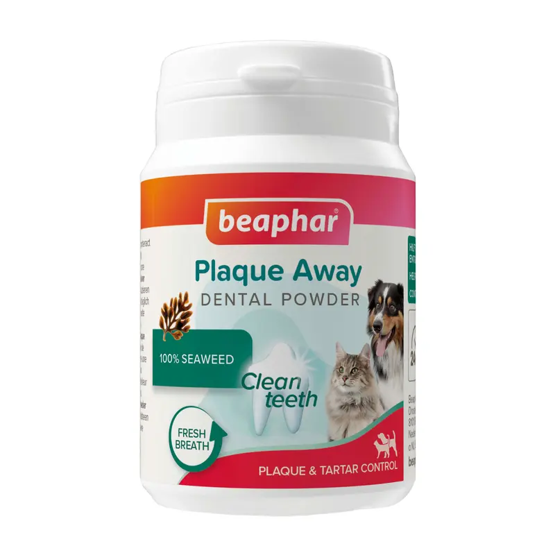 Beaphar Plaque Away Polvos Dentales Perros y Gatos - 80g