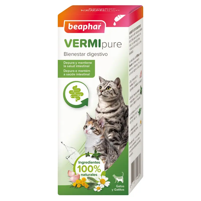 Beaphar Vermipure gatos Solución Líquida 50 ml