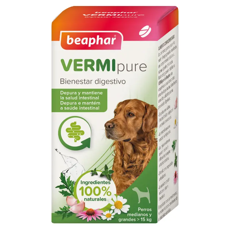 Beaphar Vermipure perros M-L (>15 kg) 50 comprimidos Natura