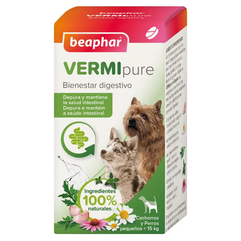 Beaphar Vermipure perros S (<15 kg) 50 comprimidos Naturale