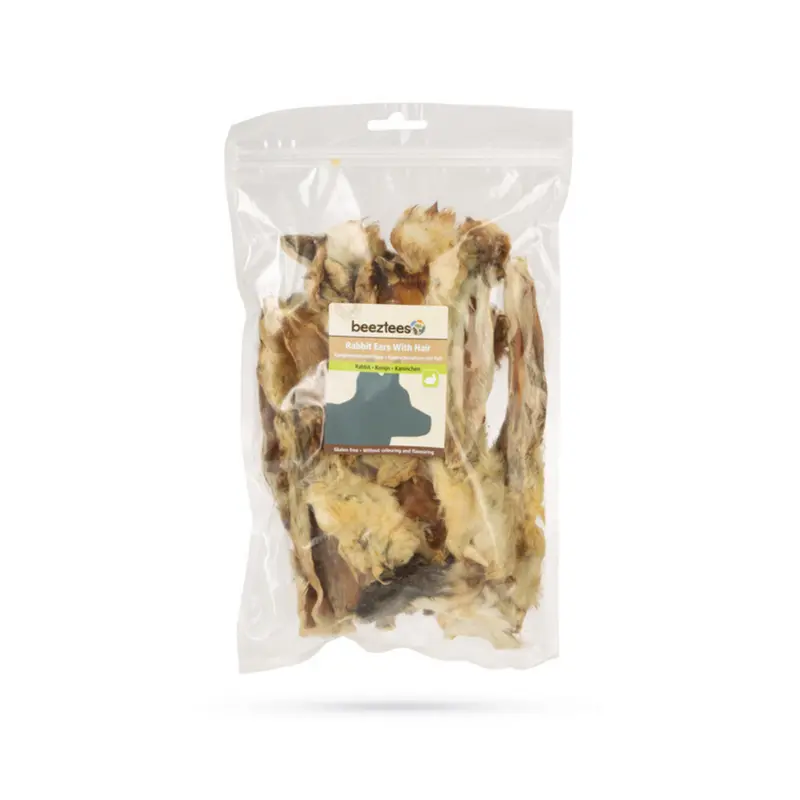 BEEZTEES Orejas de Conejo con Pelo 200 g para perros