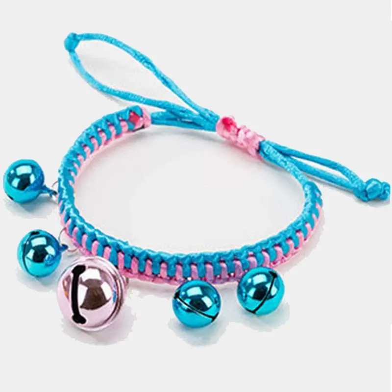 Bepets - Collar para gato con campana, color rosa y rojo, ajustable con campanas de 8 colores (2 paquetes)