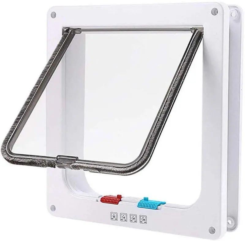 Berrysun Large Cat Door for Pets (Outer Size 9.9 x 9.2 inch) 4 Way Locking Cat Flap for Interior Exterior pet Door, Easy & Quick Installation Ideal for Adult Cats and Small Dog