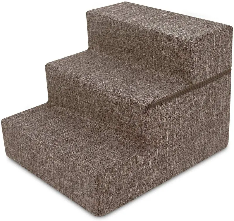 Best Pet Supplies - Escalera/escaleras de espuma para mascotas, 3 pasos, plegable, certificado por la certificación US