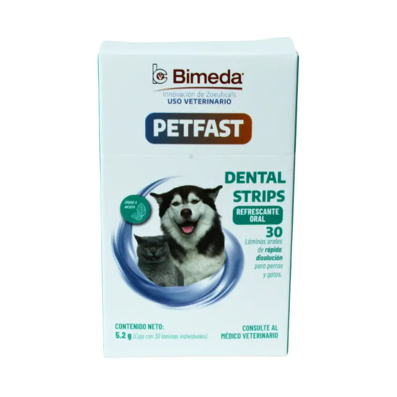Bimeda Petfast Dental Strips Suplemento 30 Laminas Orales 5.2 G
