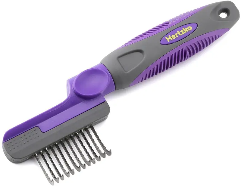Blade Dematting Comb de seguridad hertzko – Ronda Hojas largas con bordes redondeados – Ideal para cortar y quitar Dead, Matted o Knotted pelo