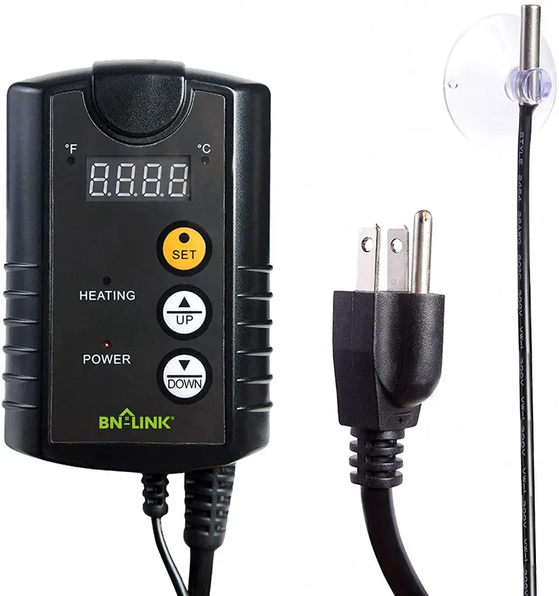 BN-LINK - Termostato digital para germinación de semillas, reptiles e incubación de cría, invernadero, 40-108°F, 8.3A 1000W ETL