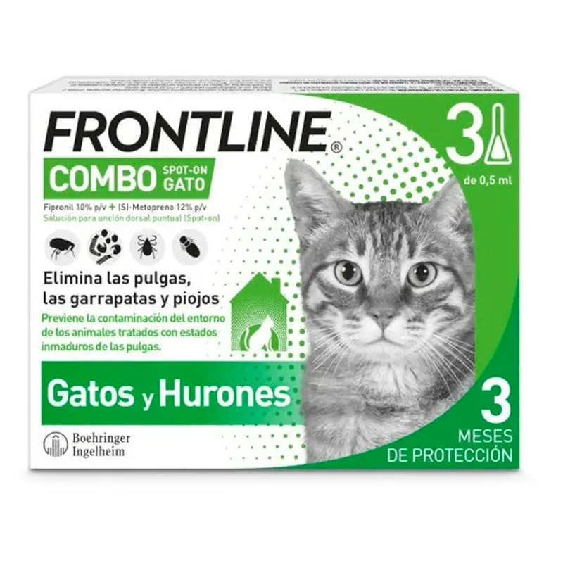 Boehringer Frontline Combo pipetas Antiparasitarias para gatos y hurones
