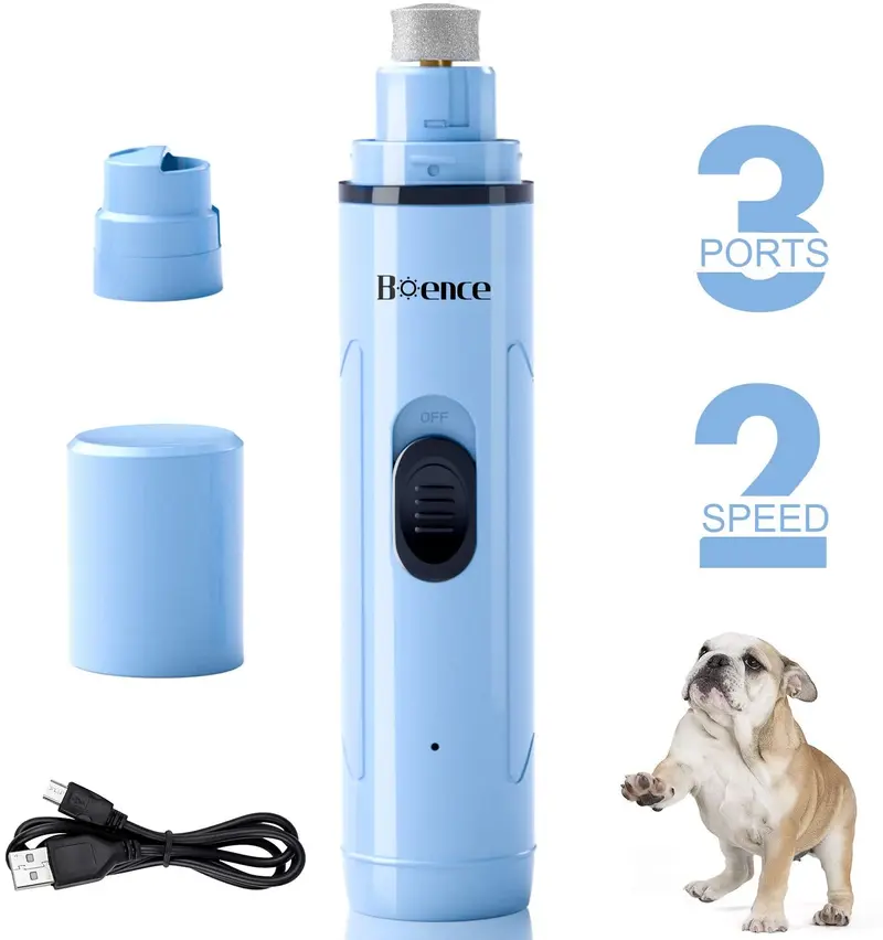Boence Dogs Nail Grinder Low Noise 2 Speed Pet Nail Trimmer Portable Professional Eelectric Nail File Painless Pet Paws Grooming Tool for Large Medium Small Dogs & Cats