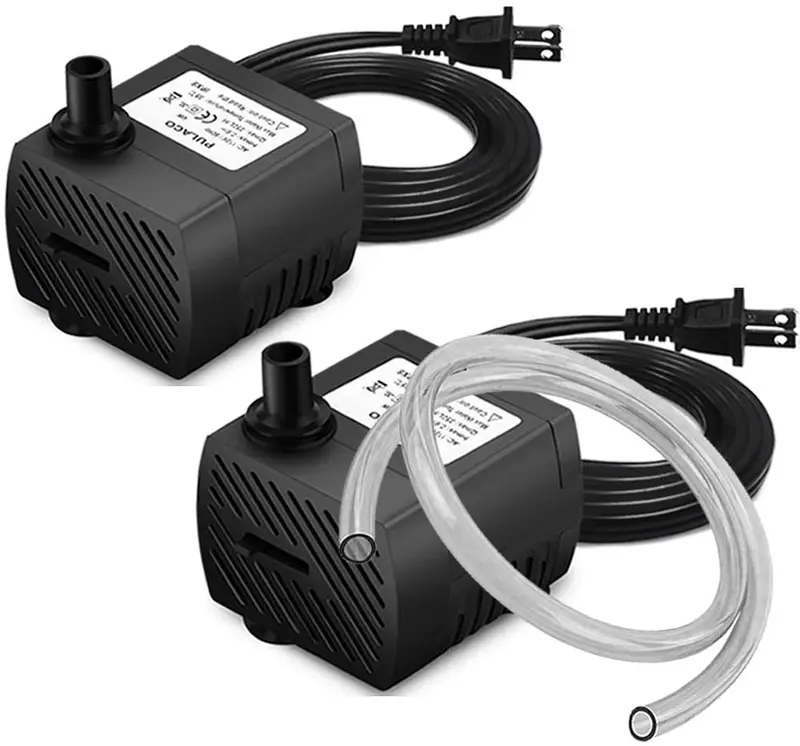 Bomba de agua sumergible de PULACO, 2 unidades (95 GPH 5 W) para acuario, pecera, estanque, fuente, hidroponía