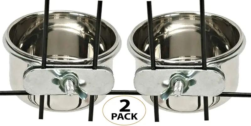 Bonka - Jaula de acero inoxidable para pájaros, jaulas de pájaros, comederos, comederos, jaulas y platos pequeños