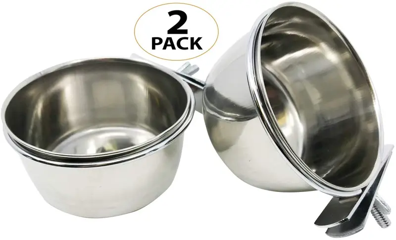 Bonka - Jaula de acero inoxidable para pájaros, jaulas de pájaros, comederos, comederos, jaulas y platos pequeños
