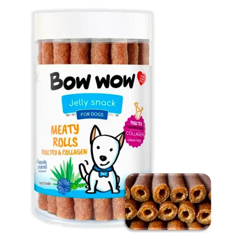 Bow Wow Rollitos Ave y colágeno 17 Unidades