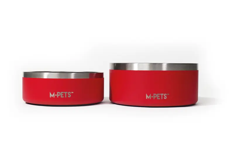 Bowl de Acero Inoxidable Doble Pared ESKIMO Rojo para Perros y Gatos | M‑PETS®