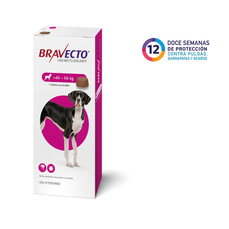 Bravecto 12 semanas (40 a 56) Antipulgas y garrapatas