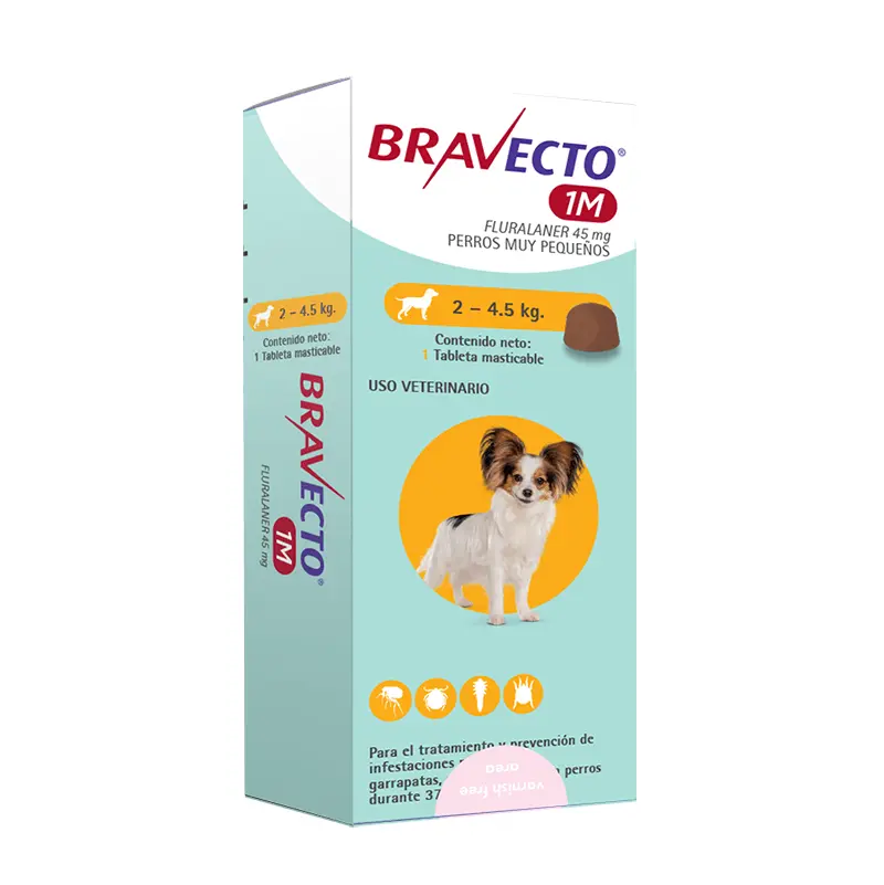 Bravecto Perro 1 Mes 2 - 4.5 kg (45 mg)