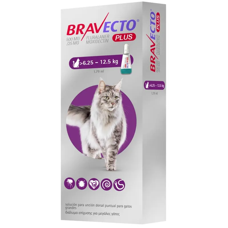 Bravecto Plus Gatos – Pipeta Antiparasitaria Completa 12 Semanas