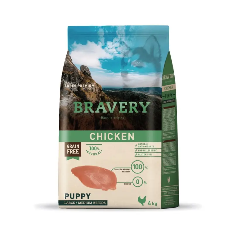 Bravery Perro Cachorro Pollo Razas Mediana y Grandes