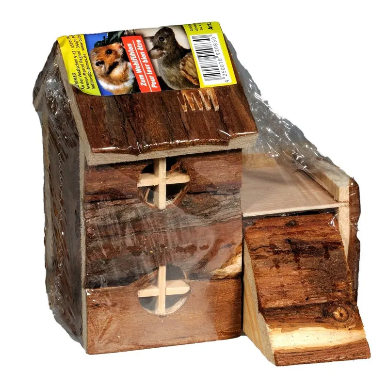 Bubimex Casa de madera de un Piso para Roedores 14x13x15,5