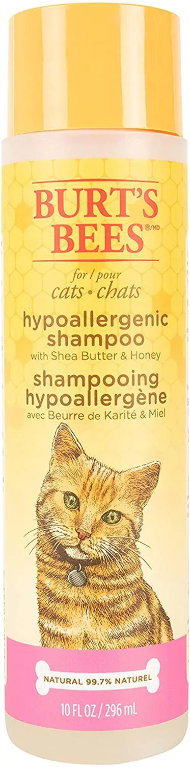 Burt's Bees para gatos Champú hipoalergénico con manteca de karité y miel | El mejor champú para todos los gatos y gatitos con piel sensible, incluye manteca de karité y miel